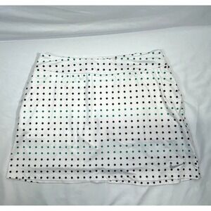 NIKE Golf Skort Skirt Polka Dot Tennis Dri-Fit Womens L Pickleball Hiking White